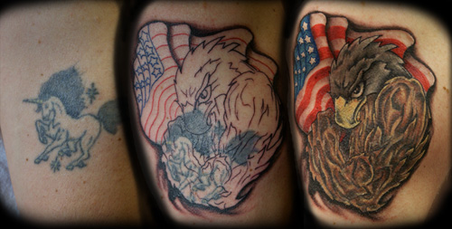 Tattoos - Rework tattoos - EAGLE COVER-UP